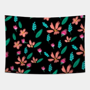 Beautiful Crayons Hand Drawn Flower Pattern Background Seamless Tapestry