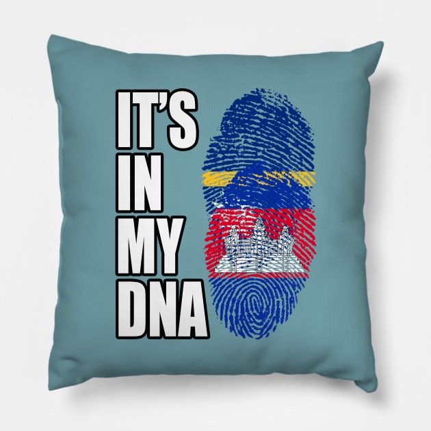 Cambodian And Nauruan Mix DNA Flag Heritage Pillow by Just Rep It!!