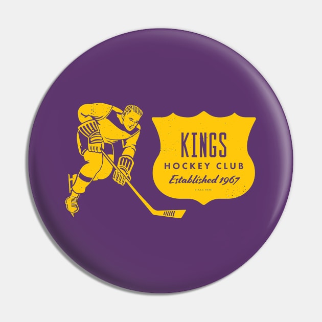 Vintage Hockey - Los Angeles Kings (Throwback Gold Kings Wordmark) Pin