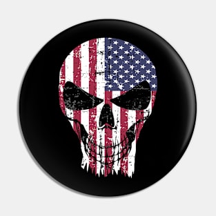 usa flag skull Pin