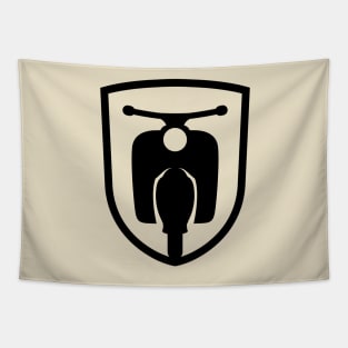 Moped motor scooter emblem (black) Tapestry