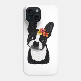 Tropical Boston Terrier Girl Phone Case