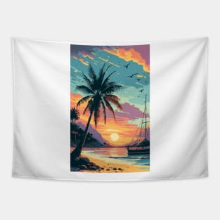 Sunset at the beach Tapestry