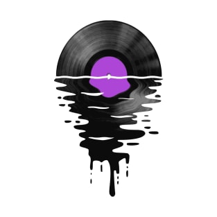 Vinyl LP Music Record Sunset Purple T-Shirt