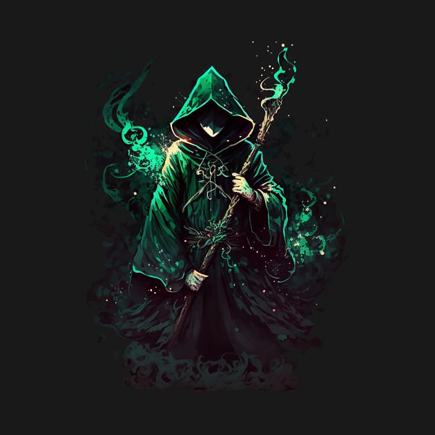 Dark Wizard in Green Robes by Vaelerys