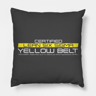 Certified Lean Six Sigma Yellow Belt (White Print) Pillow