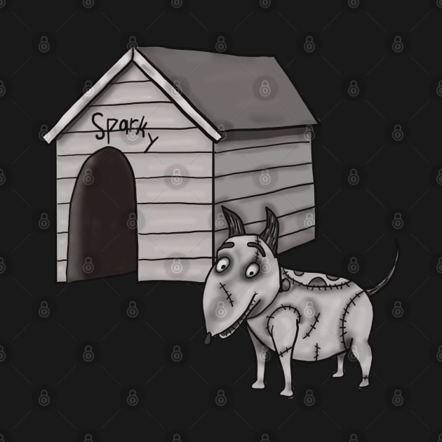 Sparky's Doghouse by tesiamarieart