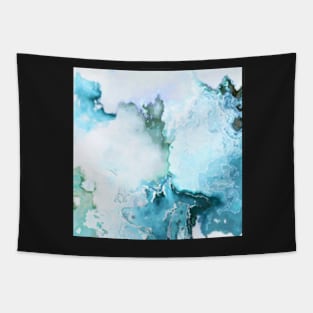 blue fantasy abstract marbled digital painting Tapestry