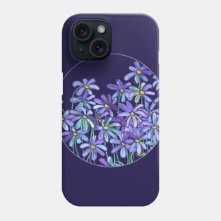 Purple Daisies in Watercolor & Colored Pencil Phone Case