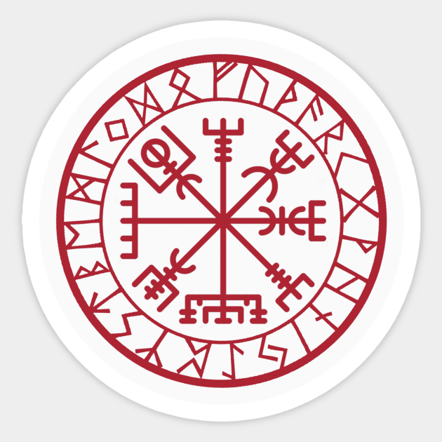 Vegvisir Protection And Guidance Stave With Runes Vegvisir The Viking Compass Pegatina Teepublic Mx