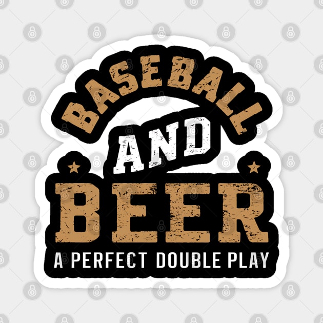 Baseball And Beer A Perfect Double Play Magnet by NomiCrafts