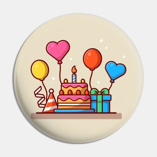 Gift Box And Birthday Cake (3) Pin