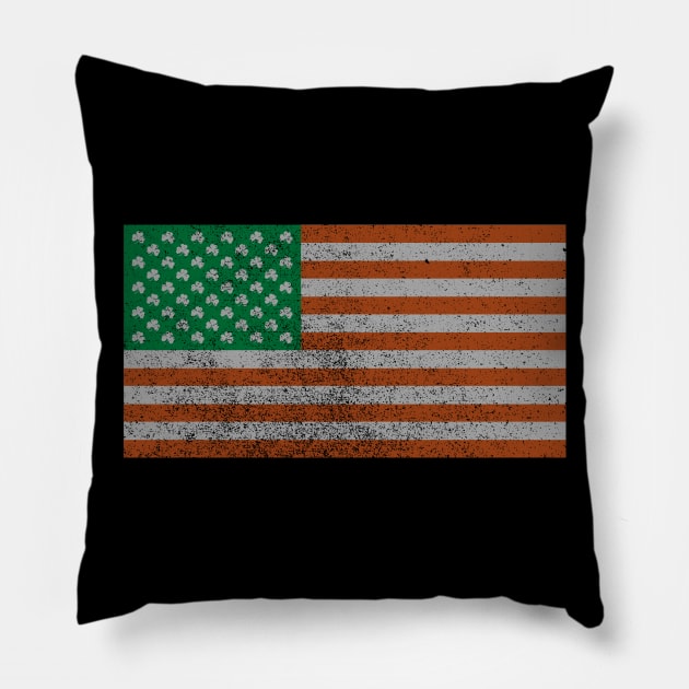 Irish American Flag (faded) Pillow by GloopTrekker