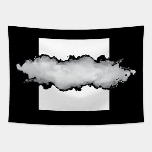White Gray and Black Graphic Cloud Effect Tapestry