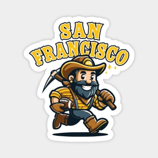 San Francisco Gold Digger Football Tee: Embrace California Spirit & Gridiron Passion - Perfect for Football Lovers Magnet