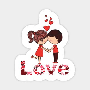 love - A couple expressing their love Magnet
