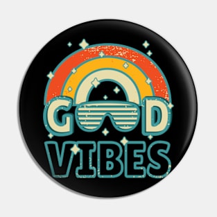 Good Vibes | Retro | Rainbow | 70s | Sunglasses Pin