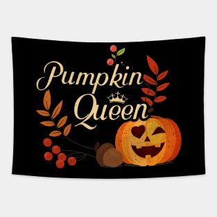 Pumpkin Queen - Funny Halloween Tapestry