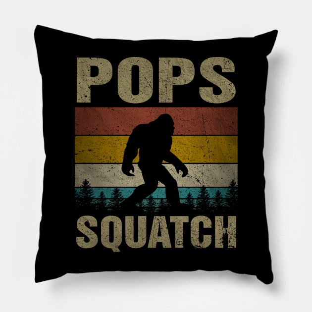 Pops Squatch Bigfoot Pops Sasquatch Yeti Family Matching Pillow by snnt