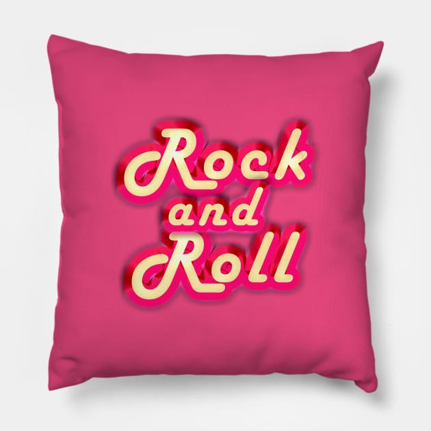 Neon Rock and Roll Pillow by Gaspar Avila