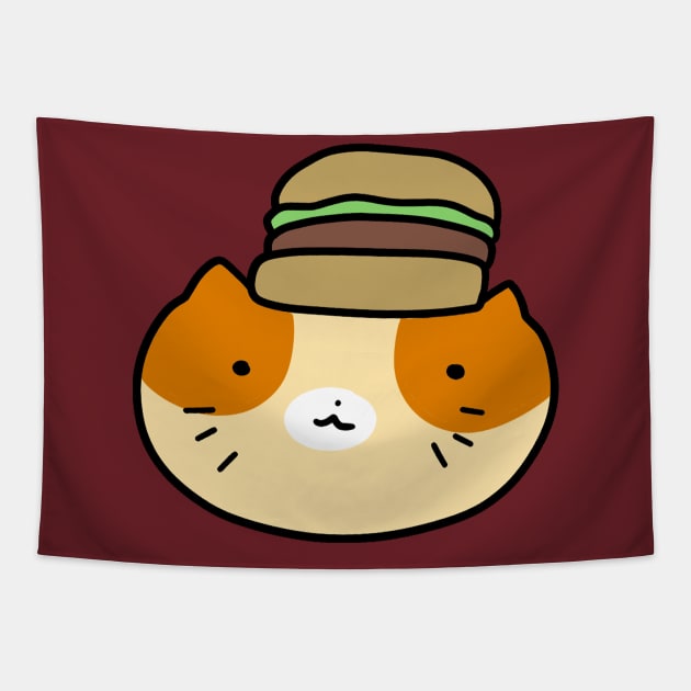 Hamburger Cat Face Tapestry by saradaboru