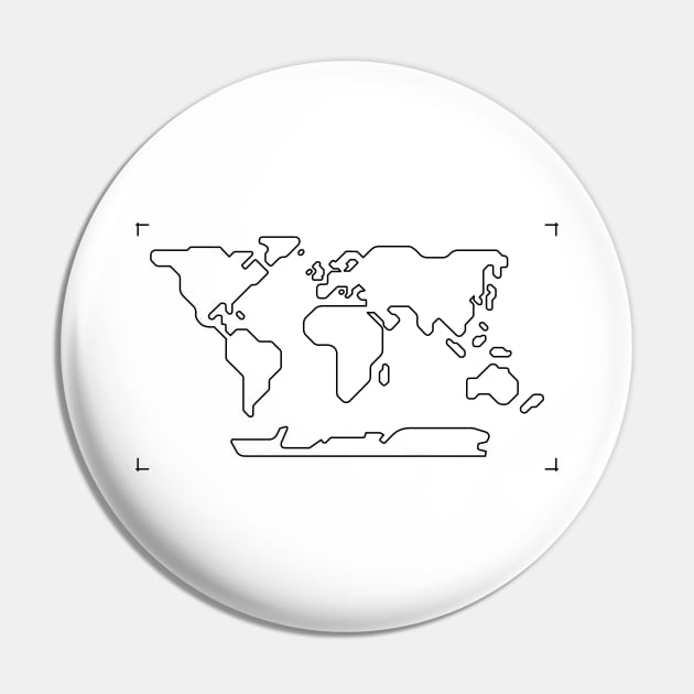 World Map Pin by lime line