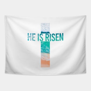 He is Risen Ocean Cross Tapestry