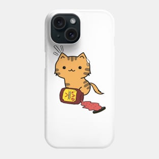 Orange Cat Spills a jar of BBQ Sauce Phone Case