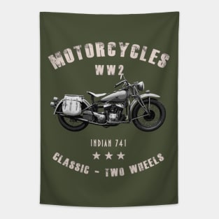 Indian 741 Retro Vintage Motorcycle WW2 Tapestry