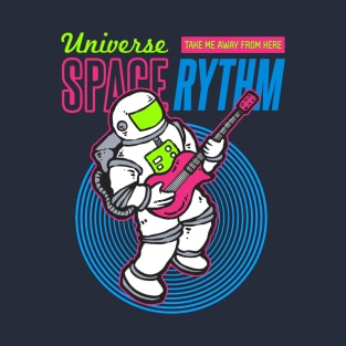 Space Rythm Astronaut Guitar T-Shirt