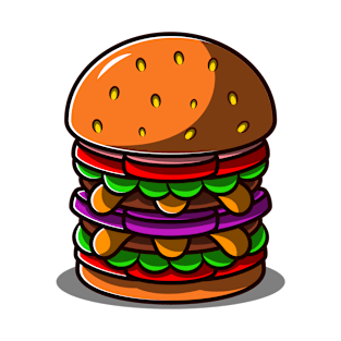 Cute Simple Burger Illustration. T-Shirt