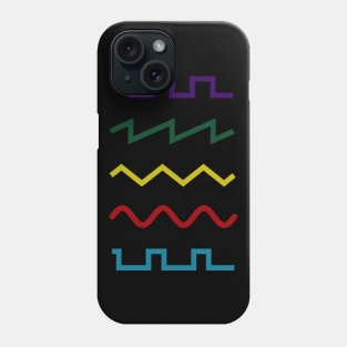 Waveforms sound design colors - Music engineering Phone Case