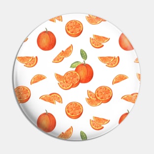 Juicy oranges pattern on white Pin