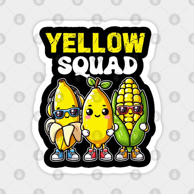 Yellow Squad Banana Lemon And Corn Magnet by hippohost