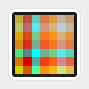 Colorful square check pattern Magnet