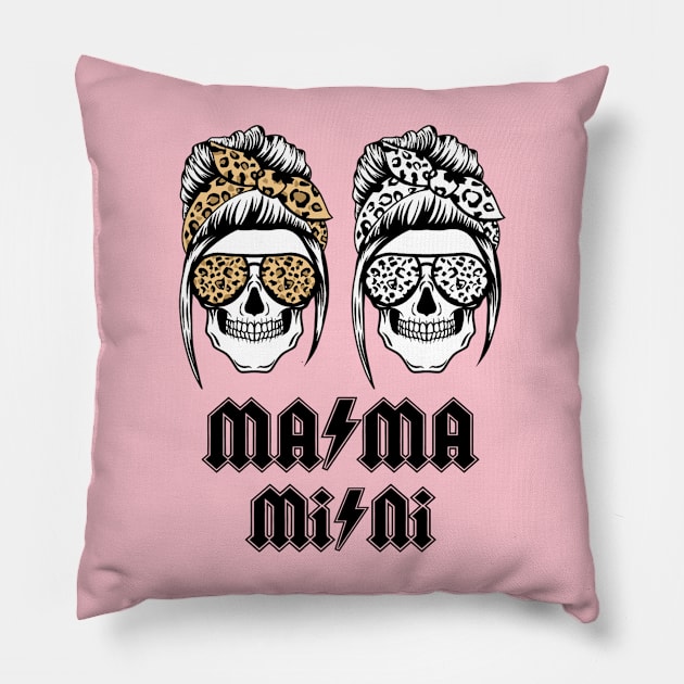 Skull Mom AC/DC-Mama Mini Pillow by Tersanjung Rocks Moms666