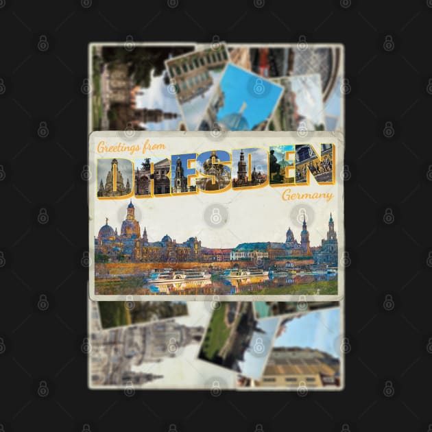 Greetings from Dresden retro vintage style retro souvenir by DesignerPropo