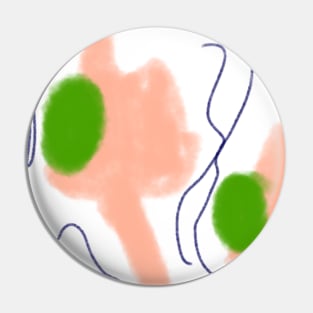 Orange green watercolor art design Pin