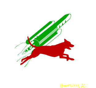 Rocket City Dog Runner Logo Magnet