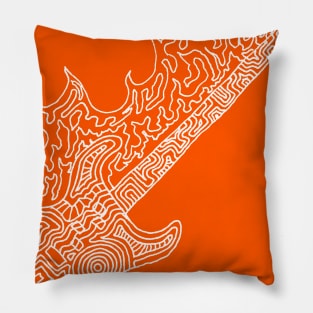 Flaming Bass White on Dark Pillow