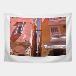 A View of Corfu Town, Greece Tapestry