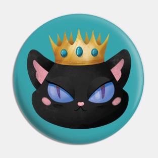 Black cat crown Pin