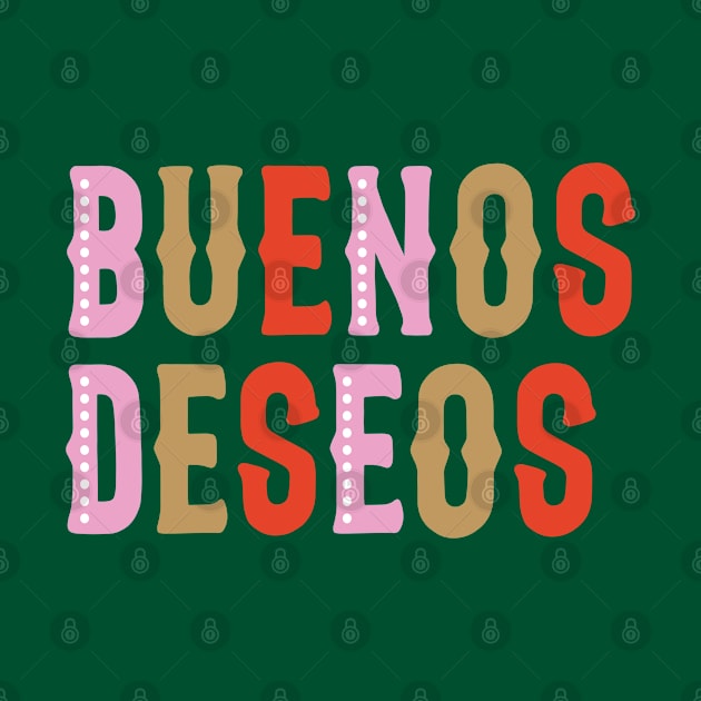 Buenos Deseos Christmas Saying Typography Illustration by RubyCollection