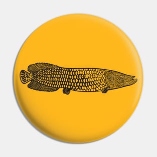 Arapaima - huge freshwater fish hand drawing Pin