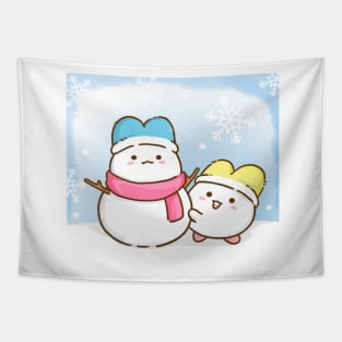 Snow day Snowman Tapestry