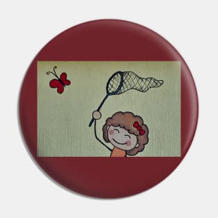 The girl with butterfly Pin