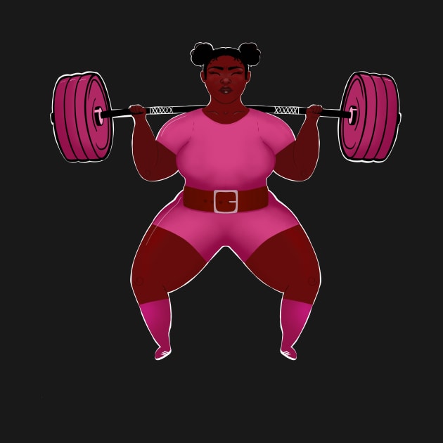 Strong Women Powerlifting gym girl in Pink by SusanaDesigns