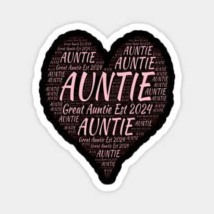 Promoted to Great Auntie Est 2024, Gift for Aunt Magnet