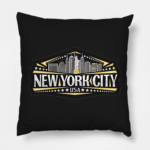 New York City Pillow by doniainart