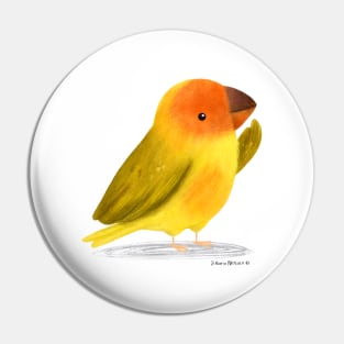 Saffron Finch Bird Pin